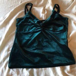 Green velvet tank